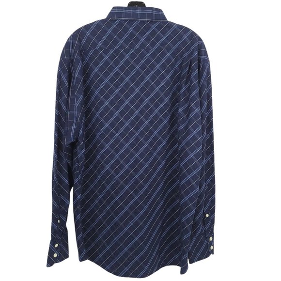 Alex Cannon Long Sleeve Button Up Shirt Mens Size XL Blue Plaid Spread Collar - Picture 2 of 7